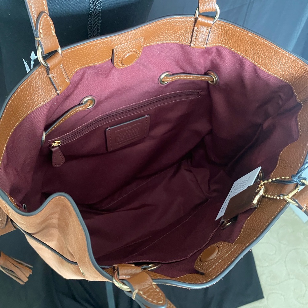 Coach Brown Suede Tote - Picture 9 of 17